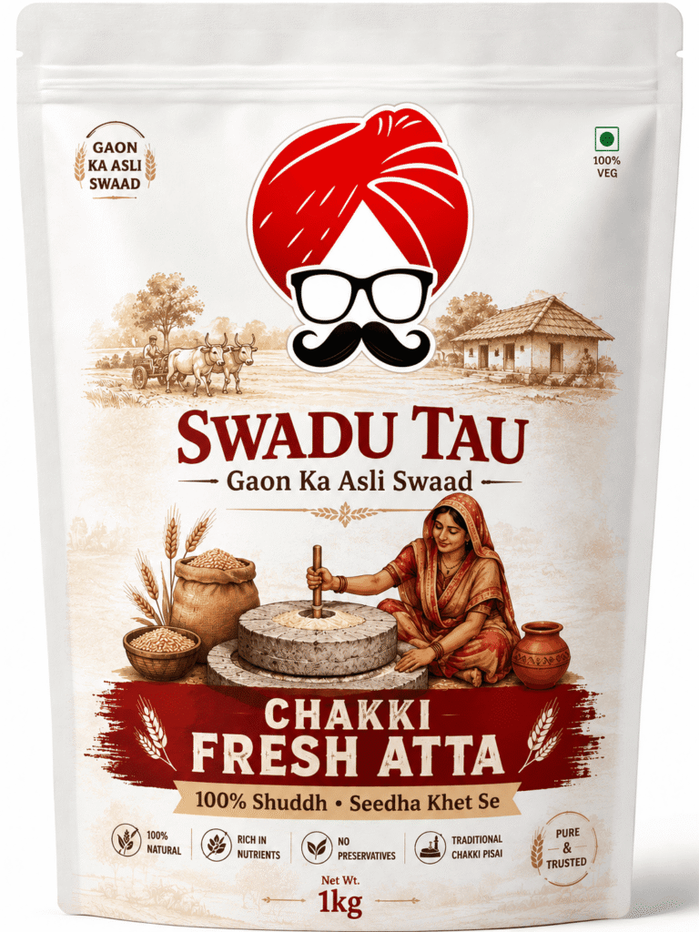 1 Kg Whole Farm Traditional Chakki Atta | Natural Fresh | Online Home Delivery